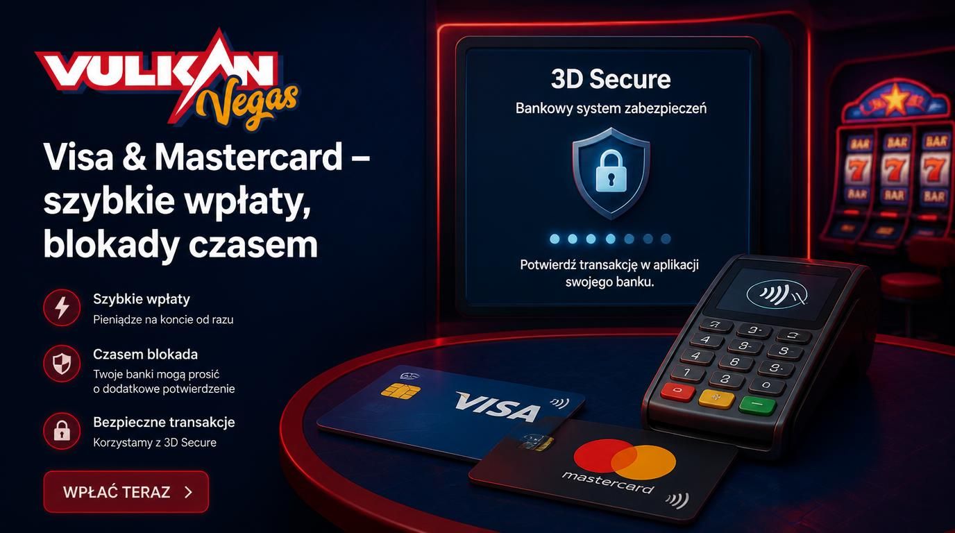 Ikony kart płatniczych obok terminala, komunikat 3D Secure na ekranie