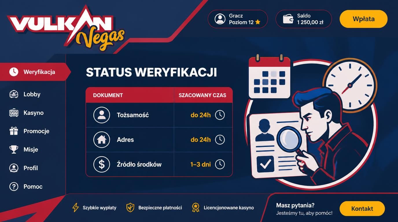 Tabela czasu weryfikacji dokumentów widoczna na ekranie